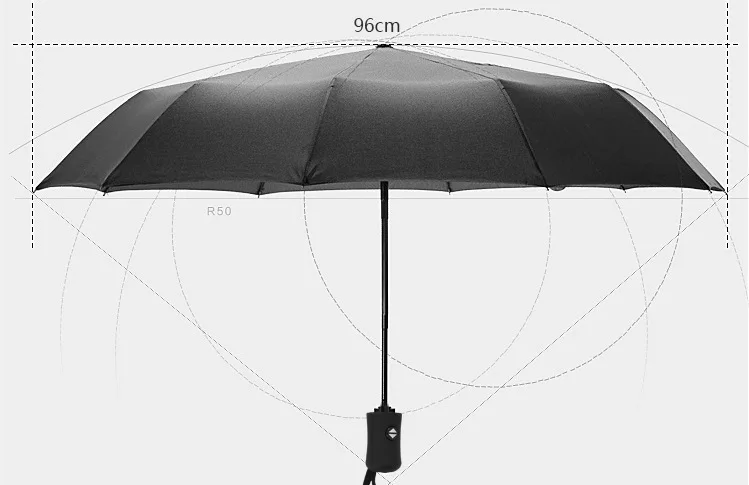 Ветрозащитный складной автоматический зонт от дождя для женщин, роскошный большой Ветрозащитный зонтик от дождя для мужчин с черным покрытием