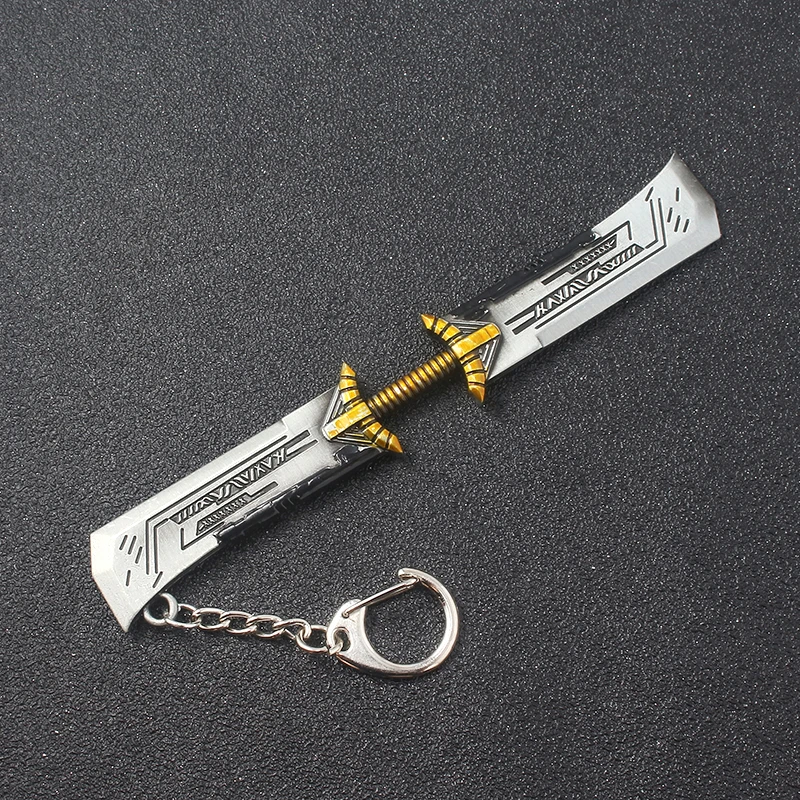 

Marvel Avengers 4 Thanos Double-edged Sword Keychain Captain Marvel Thor Loki Weapons Key Chain for Men Car Keyring Jewelry