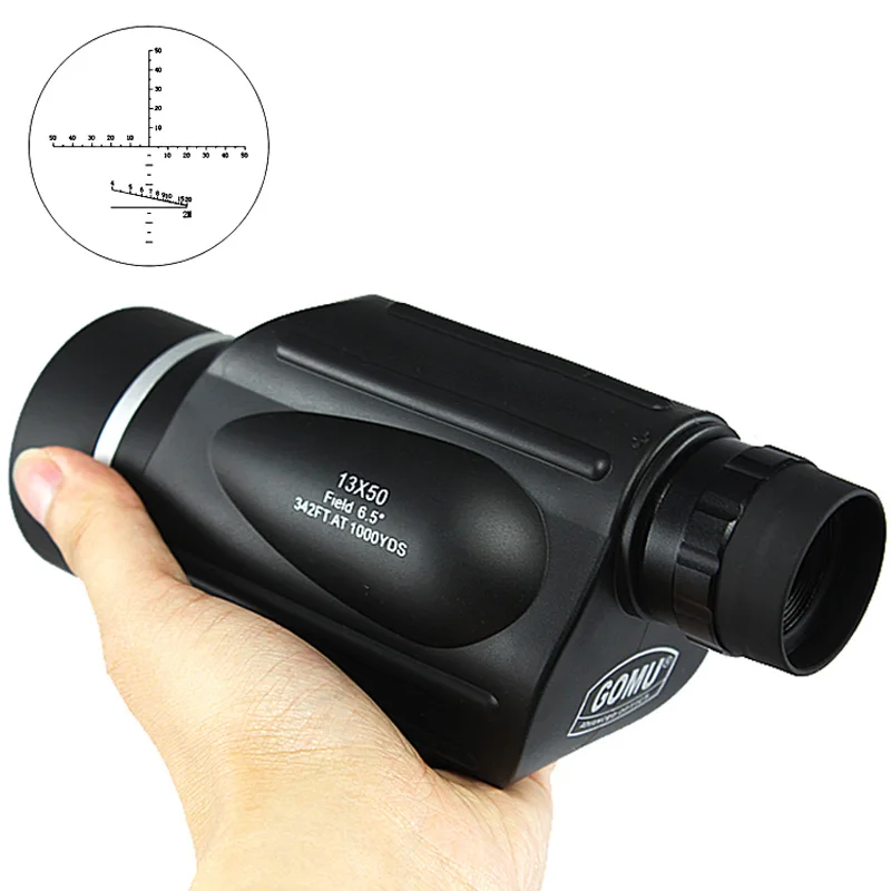 GOMU 13x50 binoculars with rangefinder waterproof telescope distance meter type monocular outdoor binoculo 114m/1000m