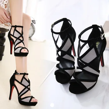 

Shoes women 2019 summer new wild fashion sandals buckle shallow mouth high heel platform temperament women's shoes