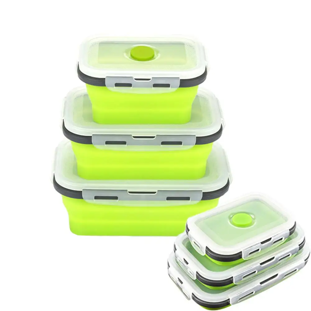 

Collapsible Silicone Food Storage Container -Collapsible Meal Prep Container for Kitchen or Kids Lunch Boxes(PINK)