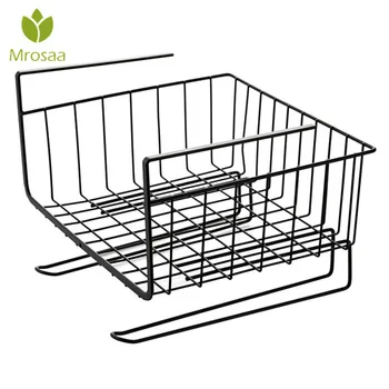 

Mrosaa Iron Kitchen Storage Rack Cabinet Cupboard Hanging Hook Shelf Cup Dish Hanger Basket Bathroom Organizer Holder Storage