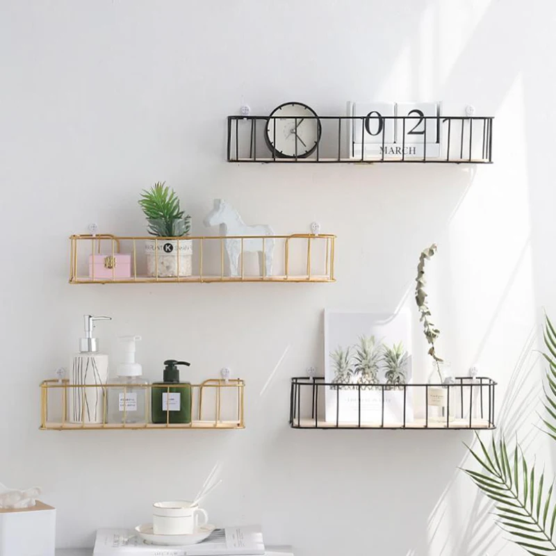 

Storage Rack Metal Functional Multi-storey Wrought Iron Rack Wooden Board Storage Shelf Wrought Iron Shelf for Kitchen Bathroom
