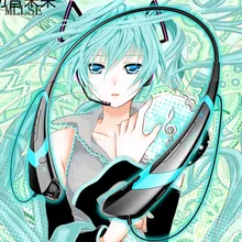 Anime Hatsune Miku Vocaloid Neckband Bluetooth Headphone Earphone Wireless Stereo Sport Headset for Iphone Samsung Xiaomi