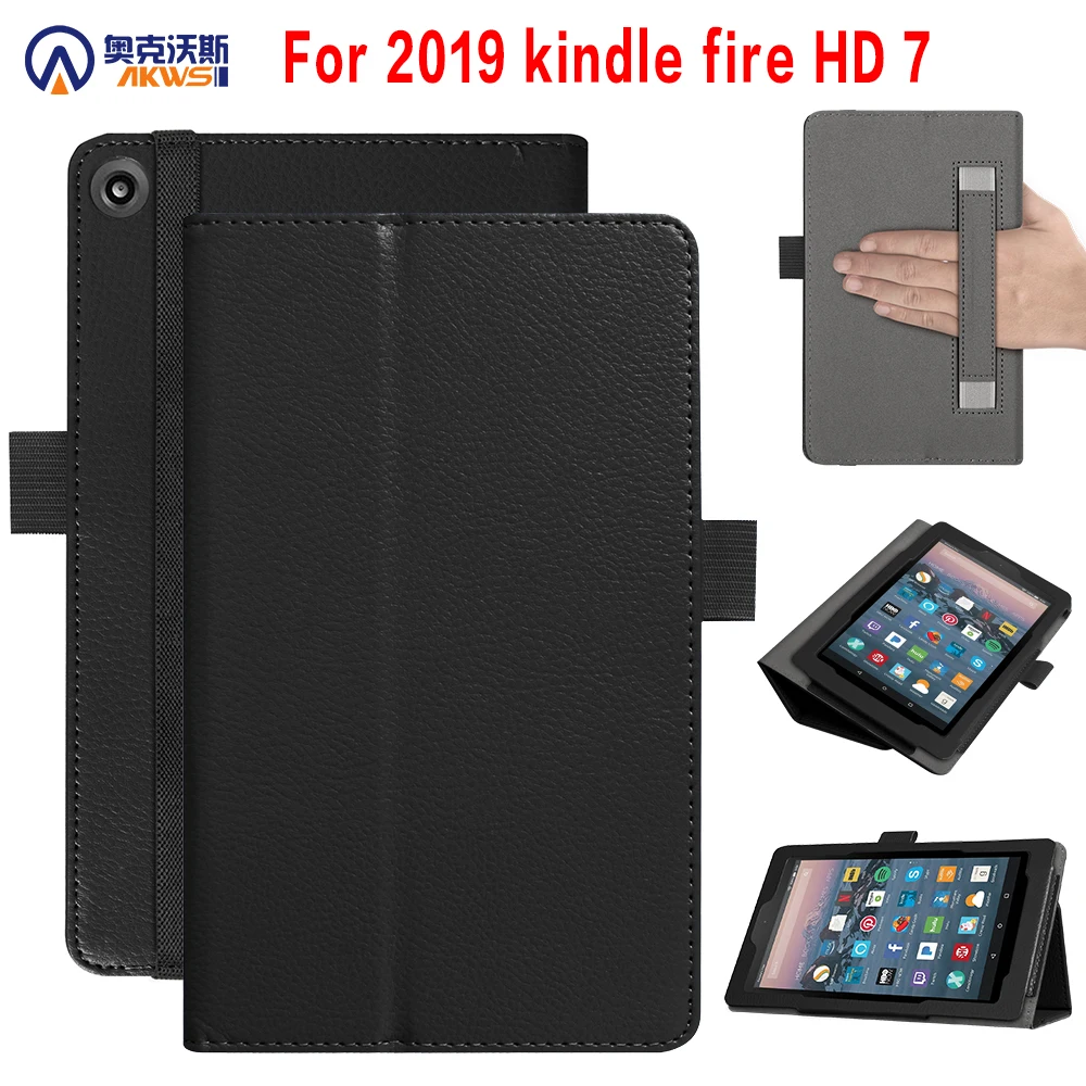 

Folio stand cover case for 2019 Amazon Kindle fire HD 7 tablet case kindle fire HD 7" protective cover case 2019 new release