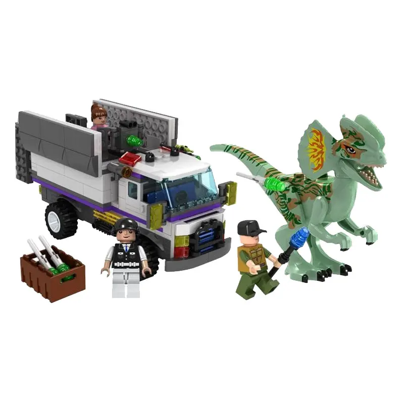 Legoing Jurassic Park TS8004 Diplodocus Dinosaur Pursuit Hunting Vehicle Jurassic Dinosaur World Figures Building Block Kid Toys