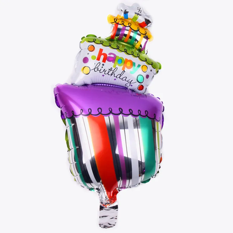 

XXPWJ Free Shipping Mini Cake Aluminum Balloon Toy Birthday Party Decorative Self Seal Balloon B-060
