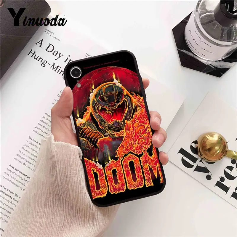 Yinuoda череп игра Doom новое поступление черный чехол для телефона для iPhone 5 5Sx 6 7 7plus 8 8Plus X XS MAX XR 10 Чехол - Цвет: A4