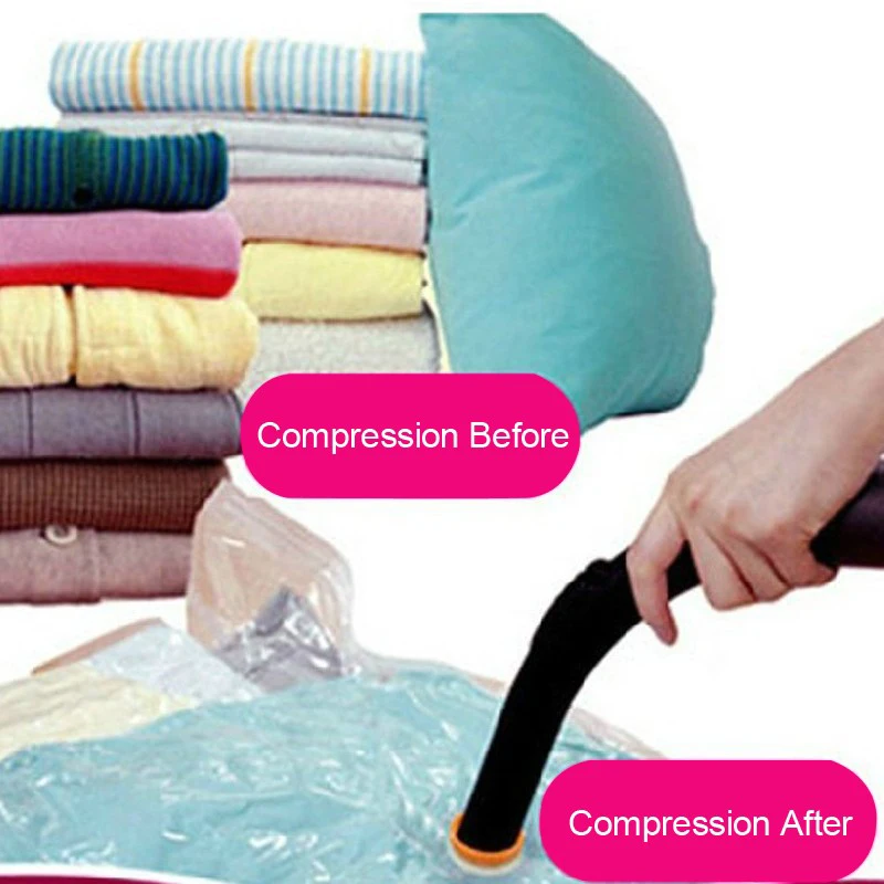 

4 Sizes Vacuum Clothes Storage Bags Seal Compressed Large Travel Storage Bag Zipper Organizer Space Saver For Clothes Blankets