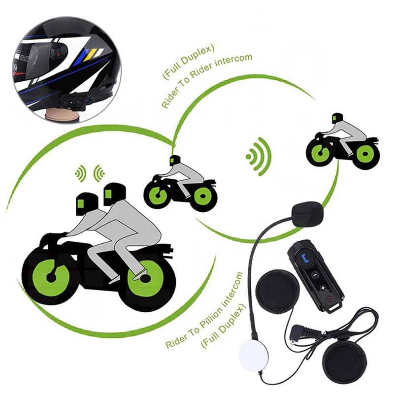 2 шт. Fodsports мотоциклетный домофон шлем гарнитуры Bluetooth гарнитура мотоцикл FM радио домофон поддержка BT-S2