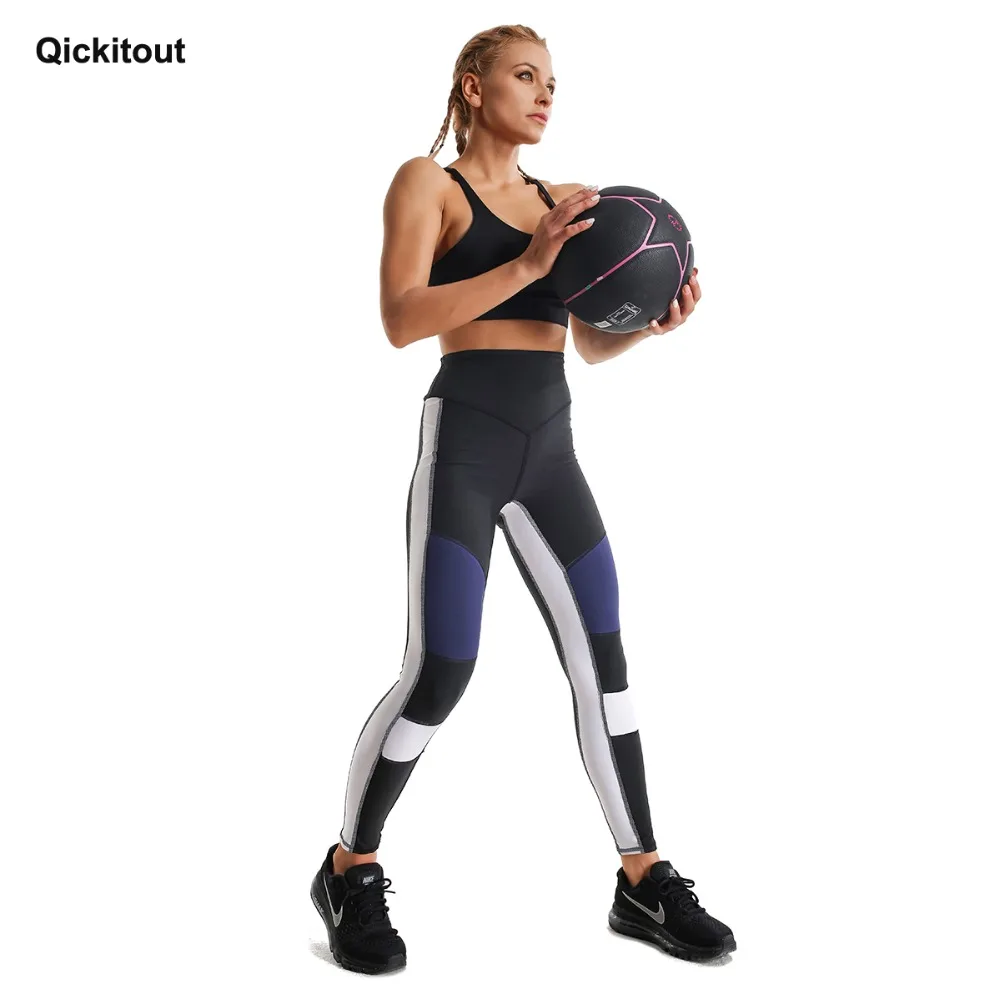 Qickitout новые спортивные тренировочные повседневные стильные штаны с высокой талией дышащие леггинсы с пуш-ап спортивная одежда из полиэстера Леггинсы для женщин