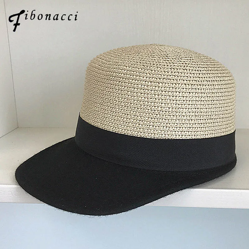 

Fibonacci 2018 New straw wool patchwork brand baseball cap summer fashion lovers equestrian Hats