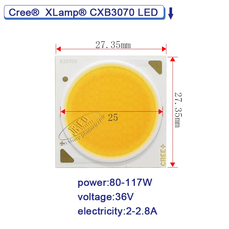 Светодиодный чип cree COB 36 В xlamp cxa3050 cob 50 100 Вт cxb3070 80 117 cxa3590 150 диодный светильник