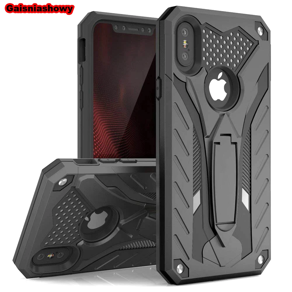 

10 Pcs Shockproof Case For iPhone 6 6s 7 8 5 5s SE Plus Kickstand Military Silicone Case For iPhone X XS XR Max Phone Case Cover