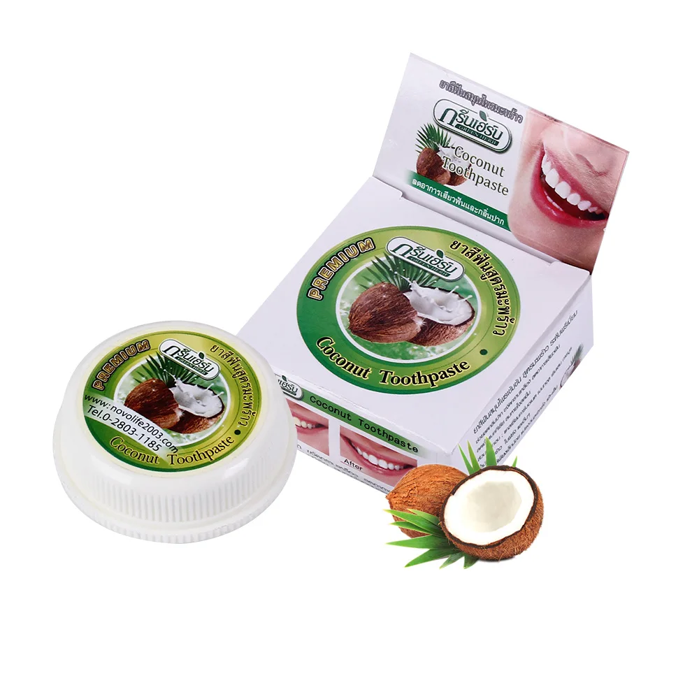 

10g/25g Toothpaste Natural Coconut Herb Clove Mint Flavor Tooth Whitening Tooth Paste Kit Dentifrice Remove Stain Teeth Cleaning