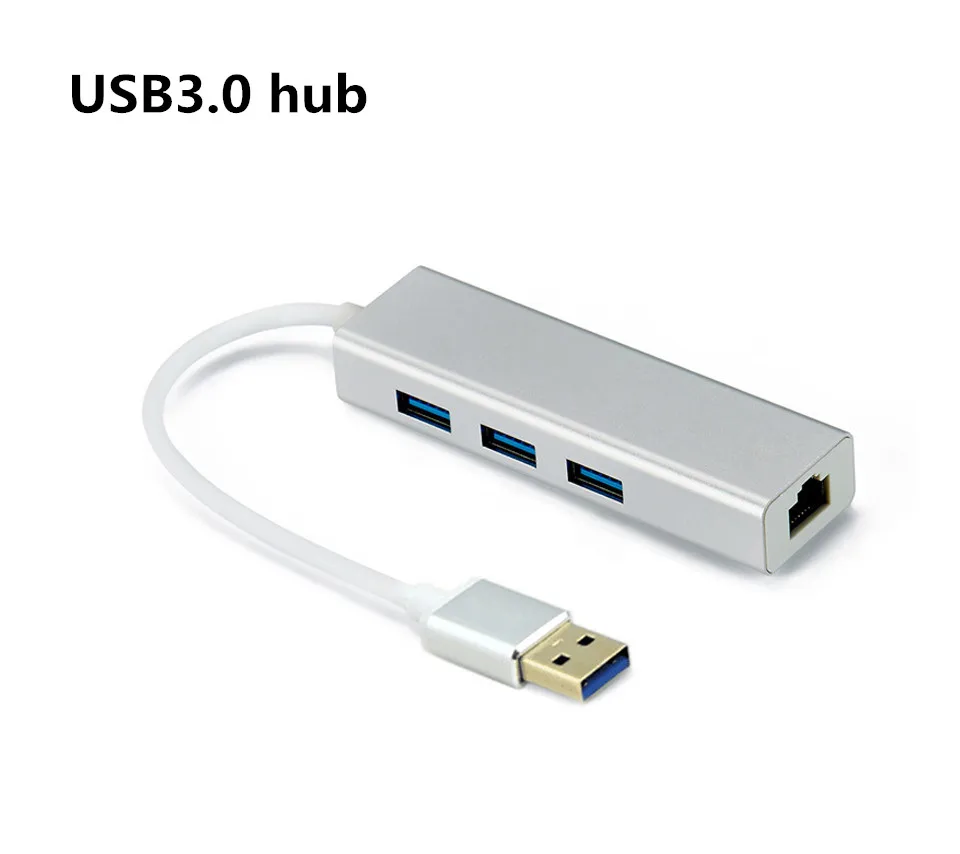 

KuWFi Gigabit Ethernet USB Hub Network Adapter+3 Port Hub USB 3.0 To RJ45 10/100/1000M Lan Card For Macbook Windows 10
