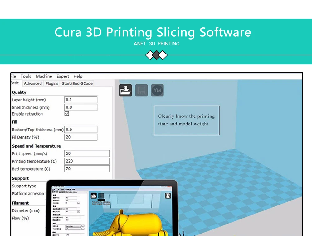 Anet A8 plus A6 авто A6 3d Принтер Высокоточный экструдер Reprap Prusa i3 3d принтер комплект DIY Impresora 3d с PLA нитью