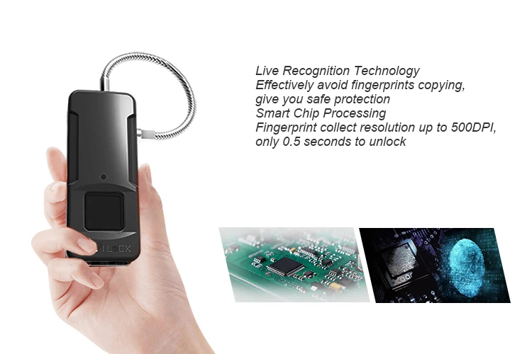 

With hi-tech biometric recognition,multi-color optional fingerprint lock can be widely as backpack lock,luggage lock,locker lock