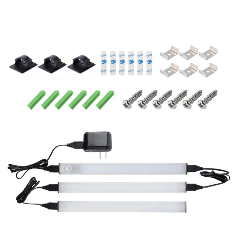 

Adeeing 3 Packed Motion Sensor LED Under Cabinet Lights Automatic Light bar Warm White Light Strip