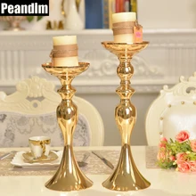 PEANDIM Wedding Decorations Metal Candle Stand Flowers Vase Candlestick Gold Plate Candle Holder PEANDIM Wedding Decorations Metal Candle Stand Flowers Vase Candlestick Gold Plate Candle Holder