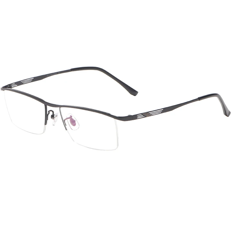 Logorela оптические очки Бизнес сплав оправа для очков для мужчин очки полуобода очки черный серый зеленый синий красный 5 цветов