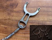 Titanium Alloy CNC Production Card Ball Slingshot Outdoor Sports EDC Tools high quality tc4 titanium alloy production line cutting cnc multifunction metal slingshot bottle opener edc multi tools