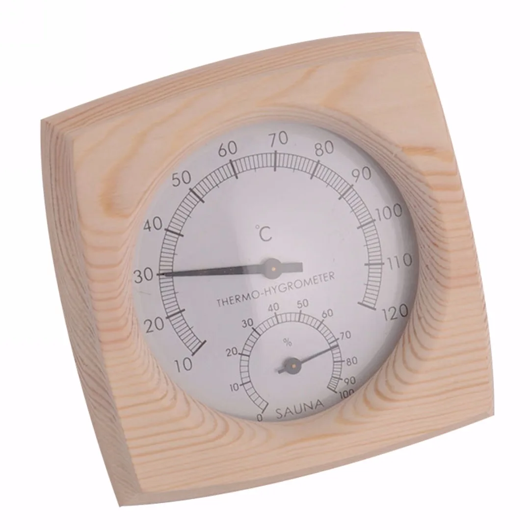 JX-LCLYL Wood Thermometer Hygrothermograph Thermometer Hygrometer Humidity For Sauna Room