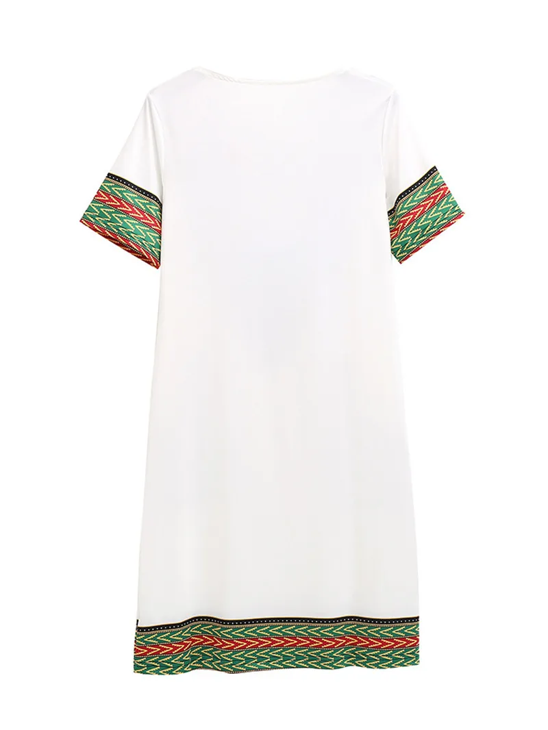 Gladiolus 2019 Summer Dress Women Short Sleeve V Neck Pocket Bodycon Sexy Ethnic Print Women Dress Plus Size 3XL Ladies Dresses (40)