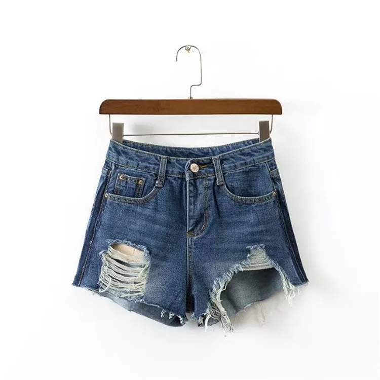 Yollmart Fashion and Personality Joker Burrs Hole Ripped Washed Mid Waist Ms Jeans-in Jeans from