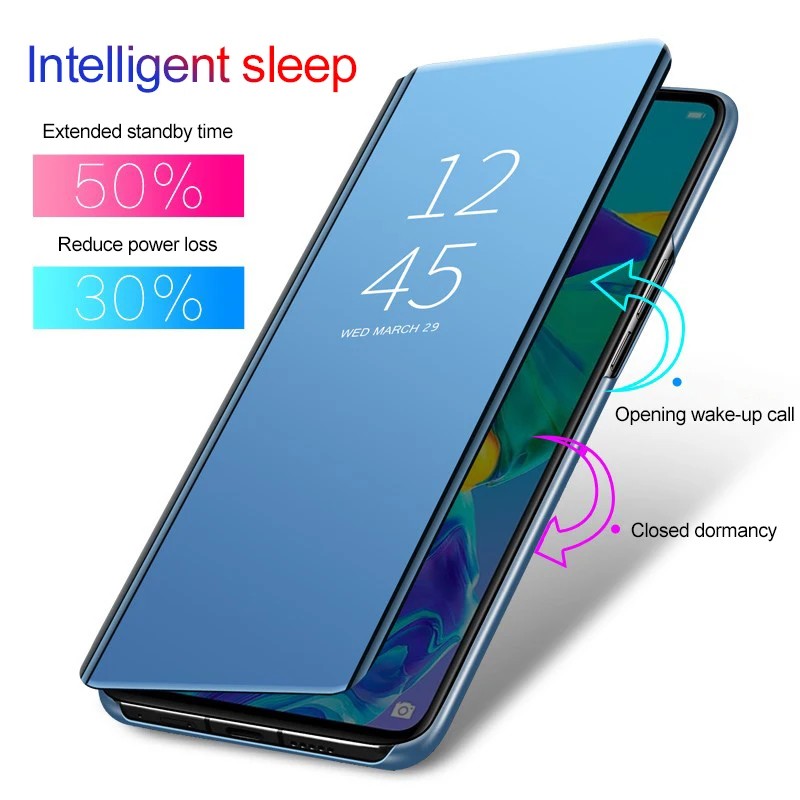 Зеркальный кожаный чехол Filp для samsung Galaxy A30 A20 A10 A40 A50 A70 A20e Smart Mirror Book Cover для samsung A 10 30 40 50 70 20