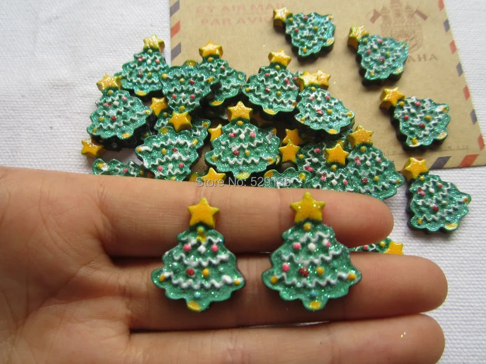 

Free Shipping! Adorable Kawaii Shining Christmas Tree, Resin Flatback Cabochons for Scrapbooking, Hair Bow Center (20*24mm)