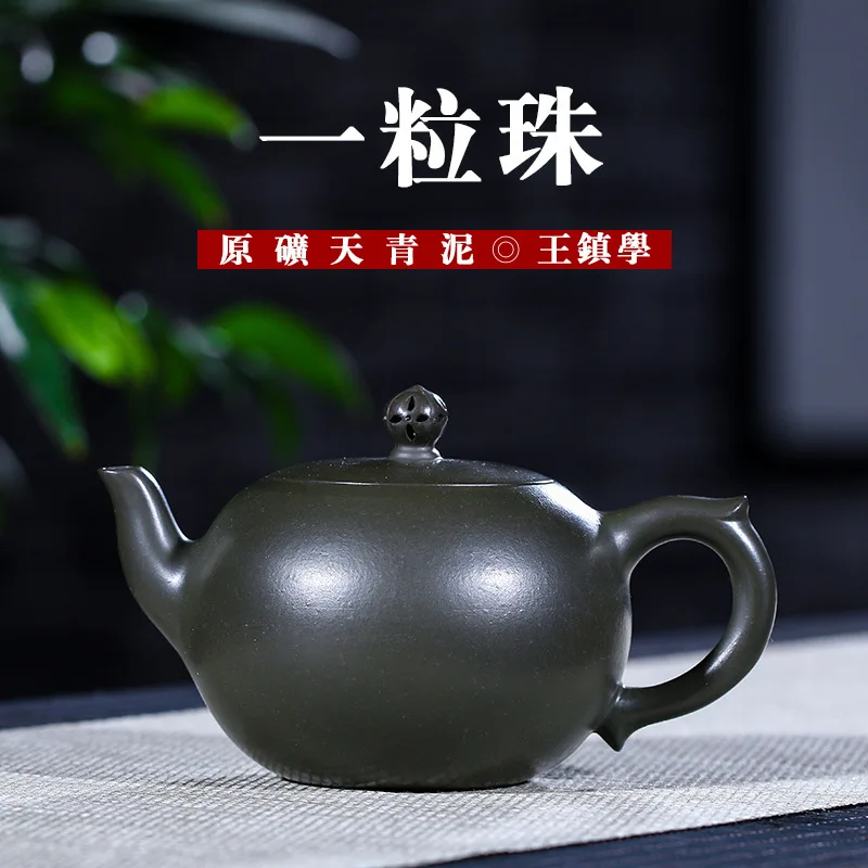 

One Yixing Dark-red Enameled Pottery Teapot Azure Mud Wang Zhen Study Pure Manual Famous Teapot Wholesale Travel Tea Set Agent