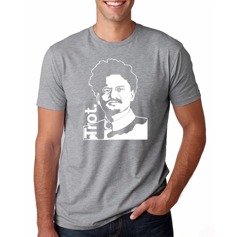 o-neck fashion casual high quality print t shirt leon trotsky "