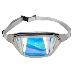 Хеба женские Модные Сумки лазерной кошелек прозрачный Светоотражающие грудь талия мешок Для женщин поясная сумка