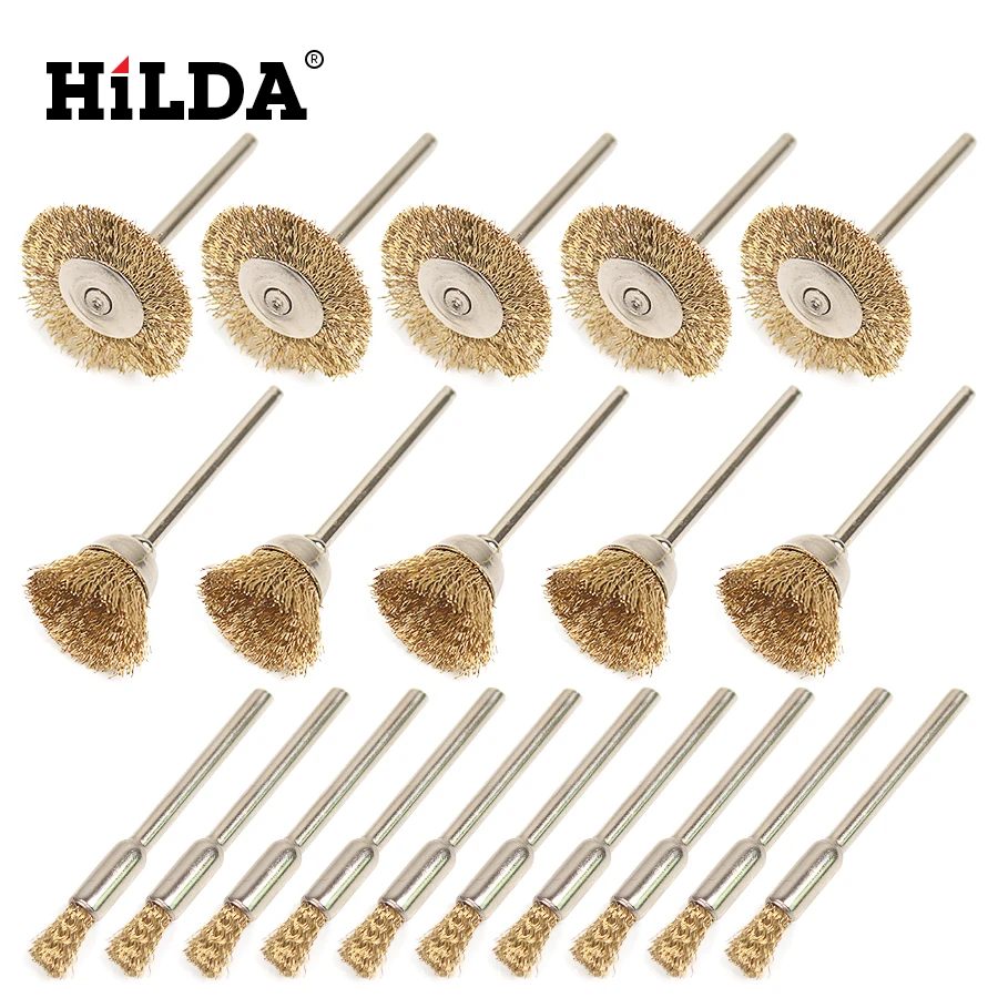 20 pieces Dremel Wires Brushes Set Dremel Tools Deburr Accessories