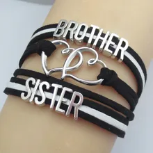 Мода brother and браслеты сестра charm Brothers's love в подарок для сестры наилучшие пожелания для брата и сестры браслет