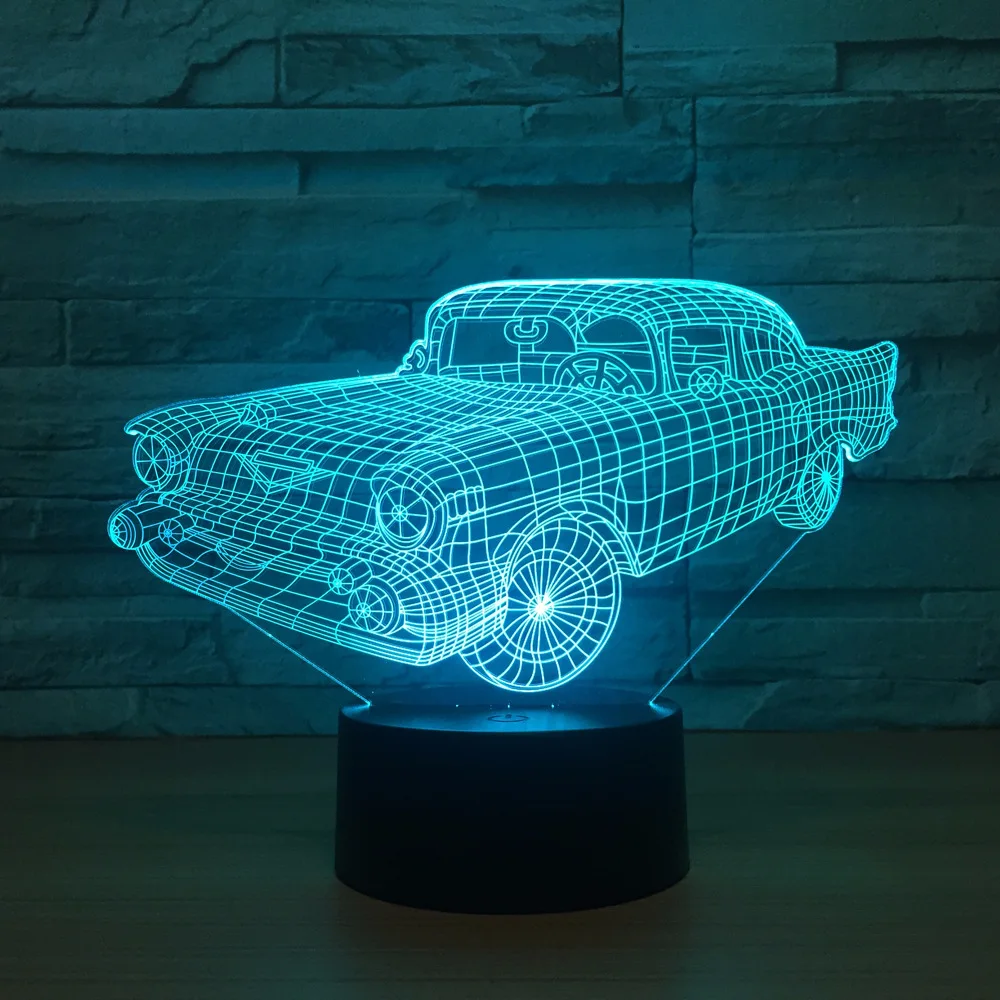 Красочный автомобильный 3d светильник для спальни прикроватный светодиодный