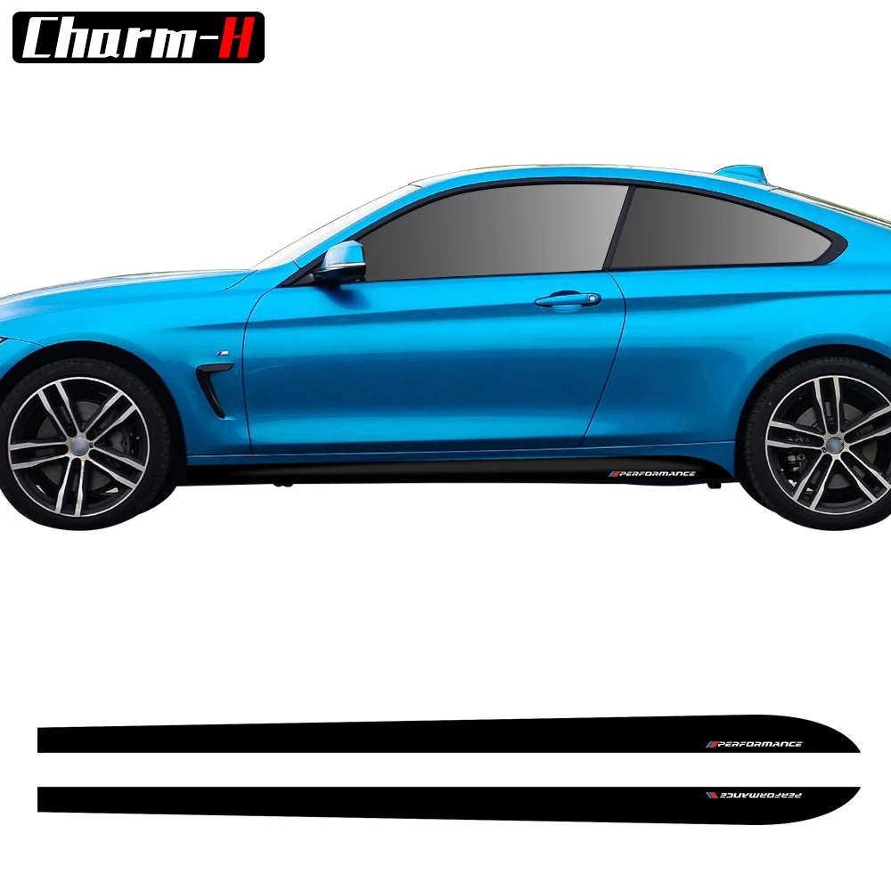 

2pcs New Style M Performance Side Skirt Sill Decal Stripe Vinyl Sticker for BMW 4 Series F32 F33 F34 420i 428i 435i