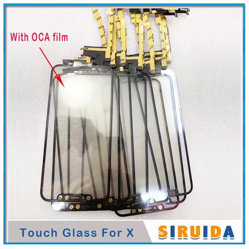 

10pcs Latest IOS 12.1.4 LCD Touch Screen Digitizer Glass with OCA Glue For iPhone X Front Lens Replacement/No Welding Flex Cable