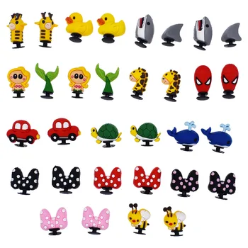 

28pcs 3D Croc Charms Deer Duck Shark Mermaid Car Turtle Whale Bee Bow Cartoon Jibitz for Croc Shoes & Wristband Bracelet Gifts