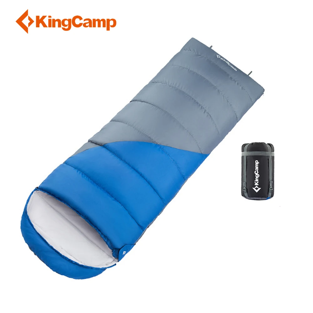 

Kingcamp Cotton Sleeping Bag Mummy Adult Splicing Double Sleeping Bags 3 Season Adjustable Half-circle Hood Bolsa De Dormir