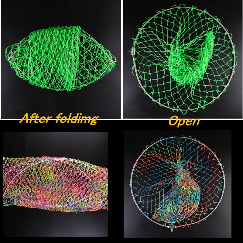 Сильная линия диаметр 60 см сачок головы нейлон рыболовная сеть нержавеющей стали кольцо рыболовная сеть turck чистая dipneting чистой ложкой
