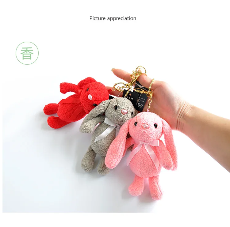 1 шт. бутик 7*14 см вид сладкого кролика игрушки куклы для брелков Игрушки для девочек плюшевые брелки игрушки для девочек сумка для автомобиля пряжка