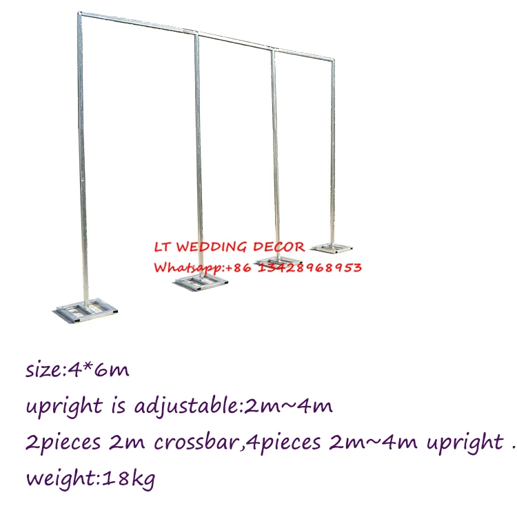 

4m*6m wedding zincplated metal wedding backdrop stand/drap stand/piping frame