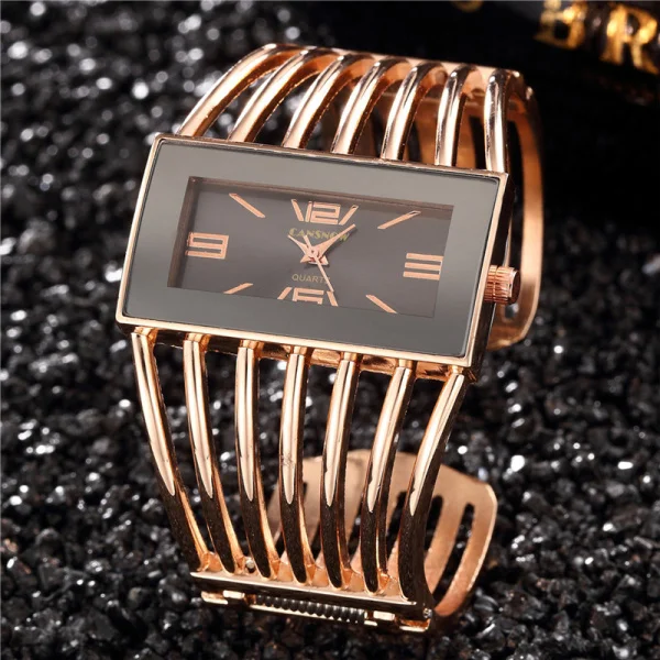 Роскошные золотые наручные часы браслет для женщин часы повседневные женские часы Hodinky Montre Femme Saati Relogio Feminino Relojes - Цвет: Rose Gold Black