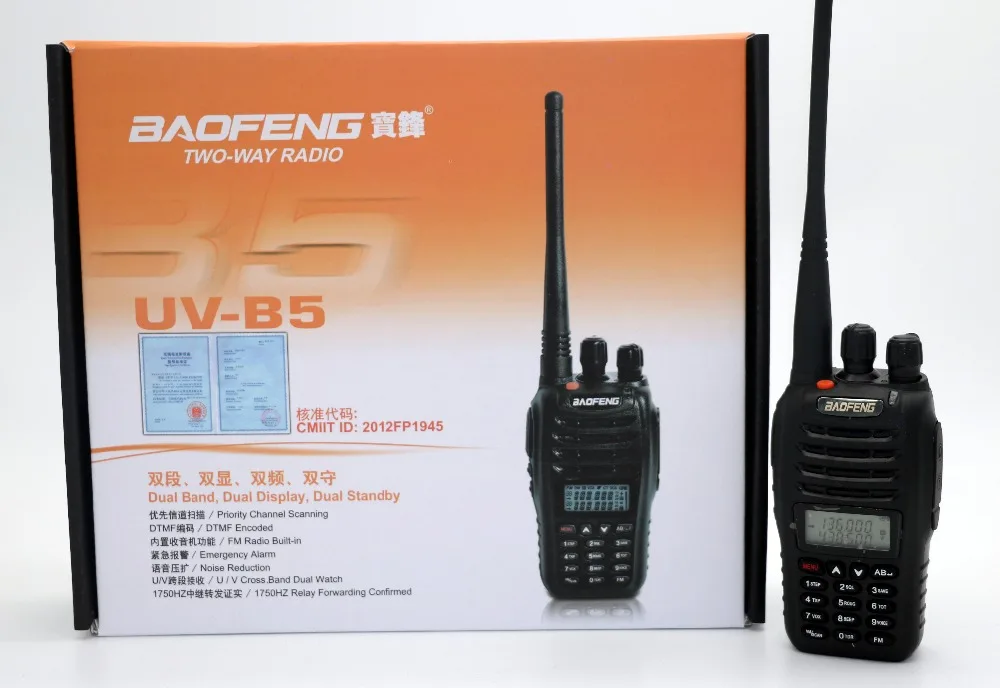 BaoFeng UVB5 УФ-B5 Портативной pации UHF VHF Двухдиапазонный CB pадио 99CH Двойной Дисплей FM Приемопередатчик для охоты путешествия рация