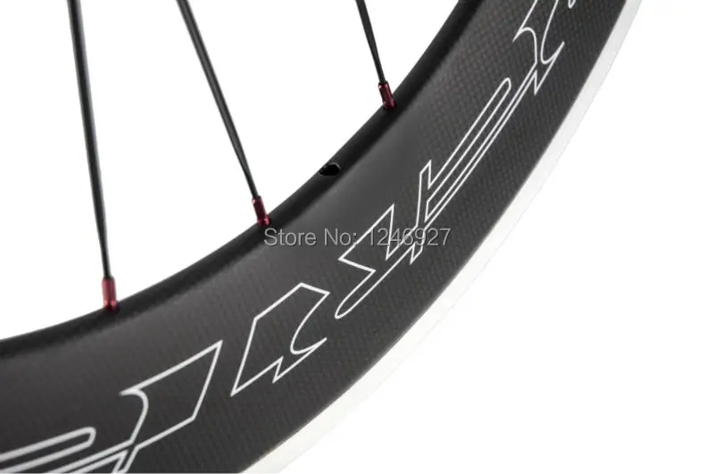 Excellent Carbon Wheel Set Alloy Braking Surface Front 50mm Rear 80mm Carbon Road Wheels Clincher Race Bike Aluminum Brake Carbon 8