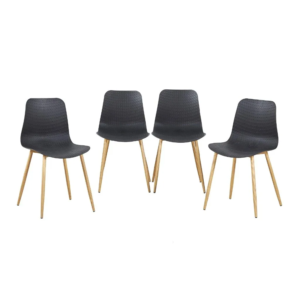 EGGREE Set of 4 Dining Chairs Scandinavian with Ergonomic Chair Seat and Strong Metal Legs, Modern Design Chair for Office Kitch