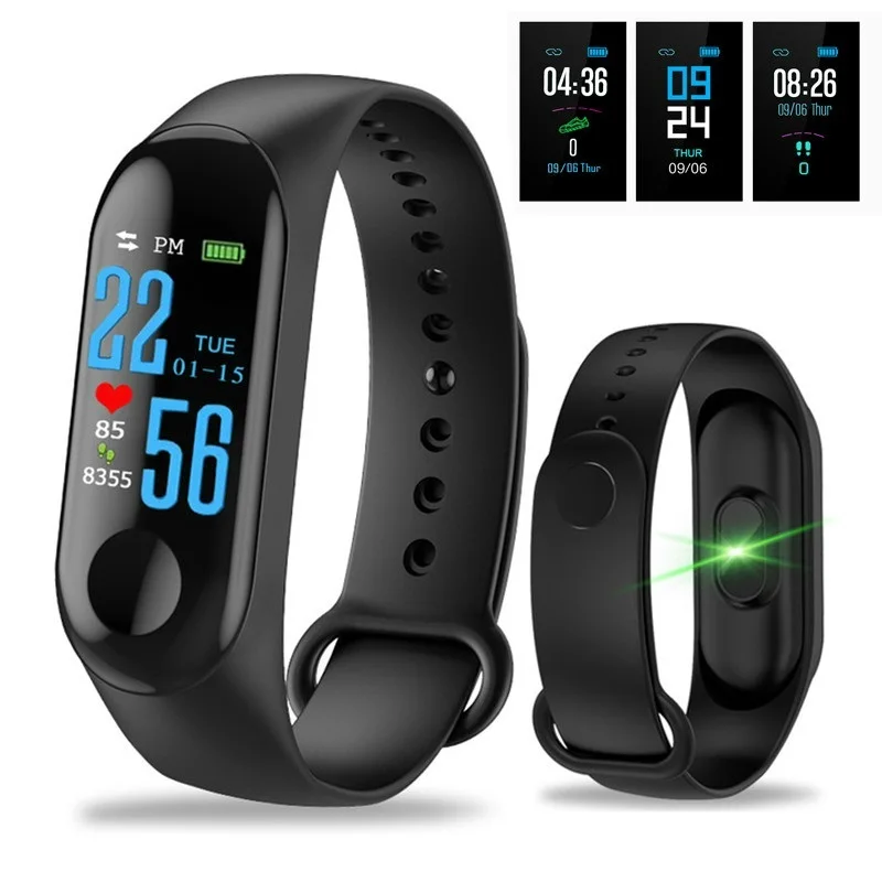 

M3 Smart Watch Color IPS Screen Smart Sport Fitness Bracelet Blood Pressure Activity Tracker Smart Wristband for Men Women Watch