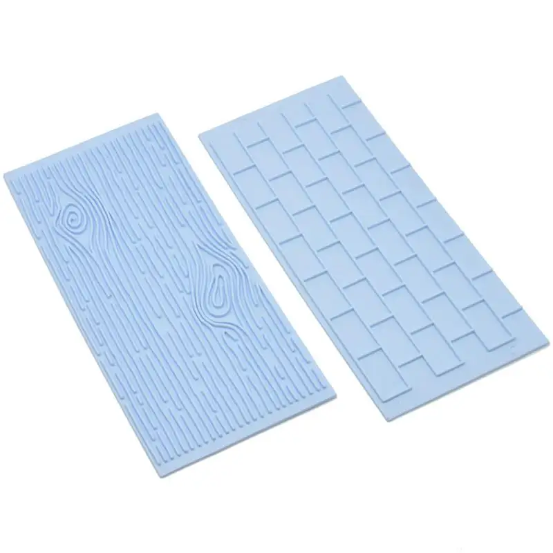 

2pcs Cake Fondant Wall Brick Wood Grain Mold Embosser Cutter DIY Mould Baking Cake Decorating Tool Cooking D999
